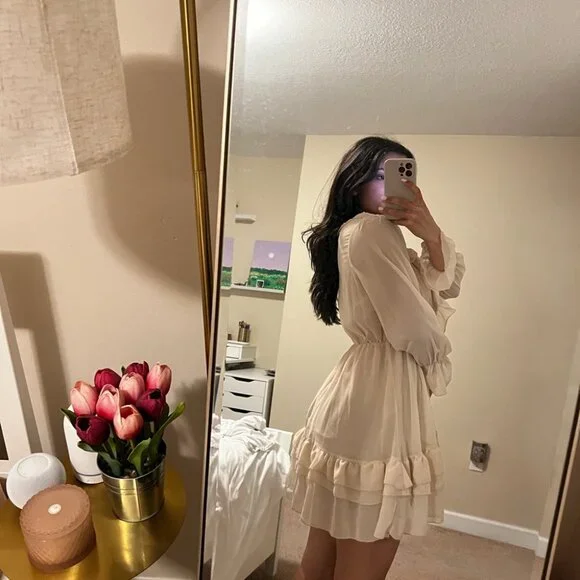 White Ruffle Dress - Picture 2 of 2